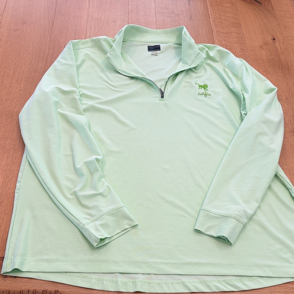 Greg Norman Collection Light Mint Green Quarter-Zip Long-Sleeve Pullover